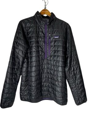 PATAGONIA Mens XL Nano Puff Pullover Black Quilted Packable Puffer Jacket 84022.